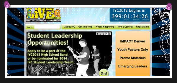 Screenshot of the IYC2012 website
